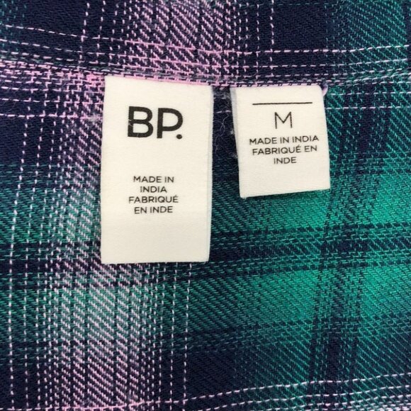 BP Green  and pink plaid button down flannel shirt - Picture 3 of 13